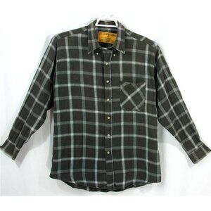 Vintage Comfort Outfitters Mens Gray Flannel Plaid Shirt L 2X 1990s Grunge Y2K